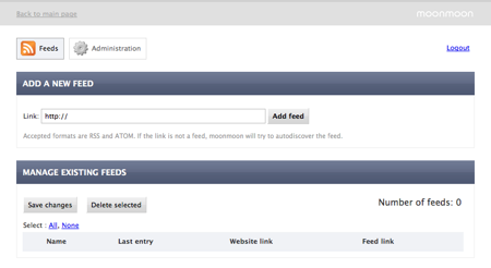 Moonmoon admin interface